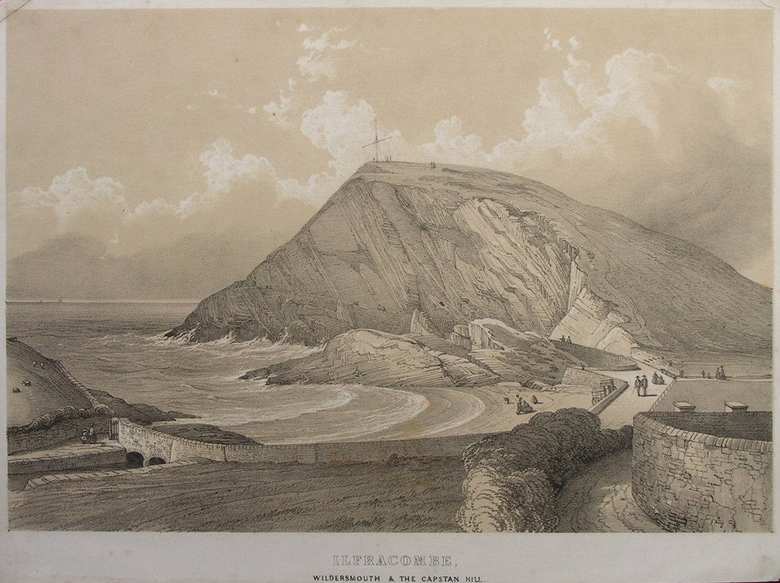 Lithograph - Ilfracombe, Wildersmouth & the Capstan Hill
